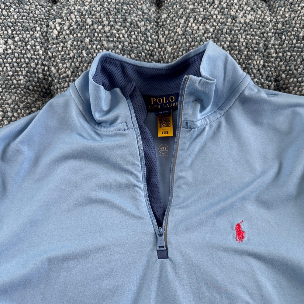 Youth Polo Ralph Lauren Blue Quarter-Zip Pullover XL - Picture 3 of 4